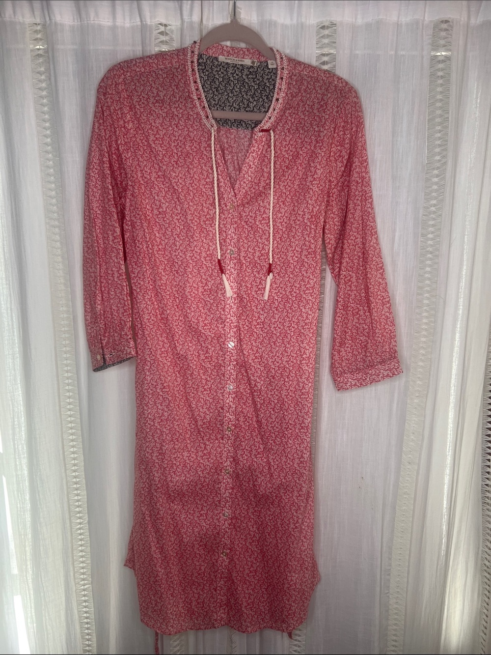 Scotch & Soda Pink Printed Button-Front Midi Dress